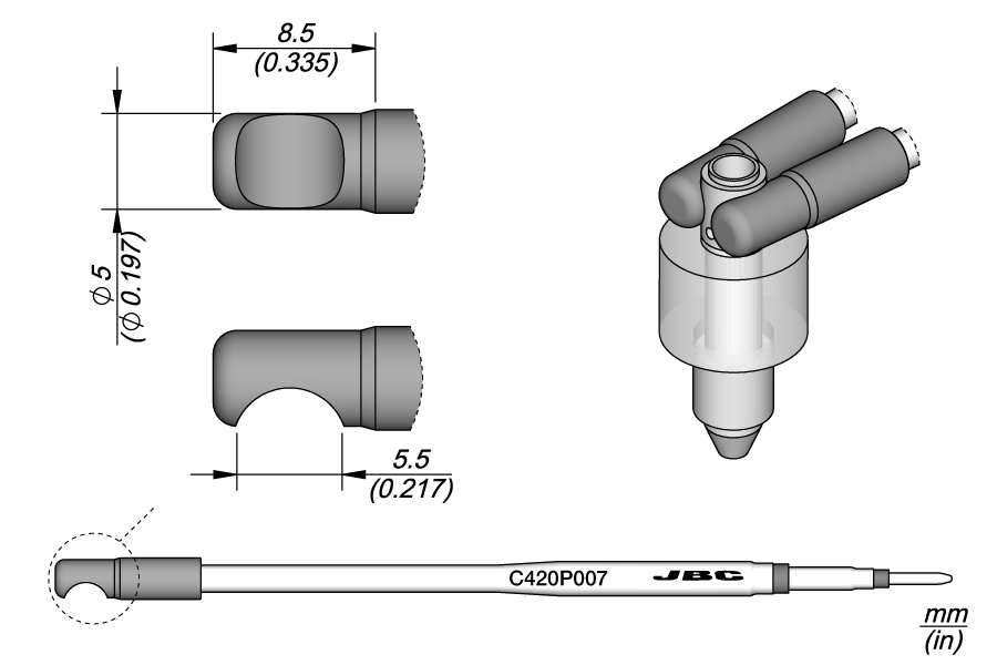 C420P007 - Pin / Connector Cartridge Ø 6 mm